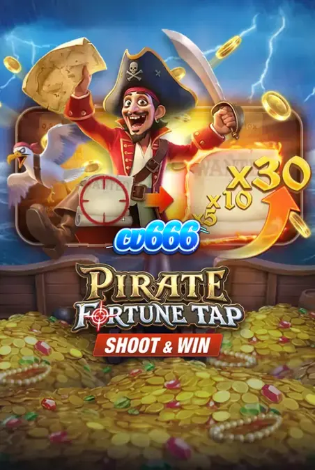 Pirate Fortune Tap slot interface showing cannon and floating treasure